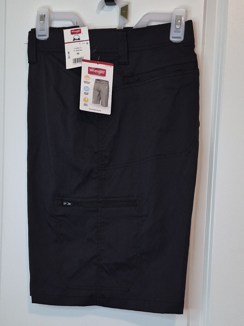 Wrangler Men's Black Casual Cargo Shorts Size 40
